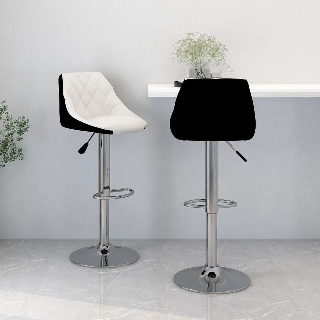 barstole 2 stk. kunstlder hvid og sort