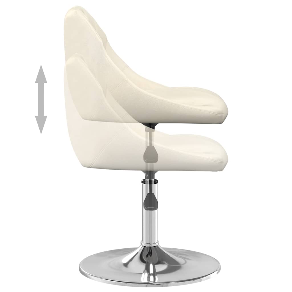 drejelige spisebordsstole 2 stk. fløjl cremefarvet