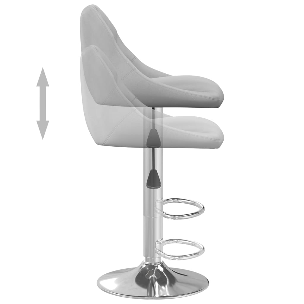 barstole 2 stk. fløjl lysegrå