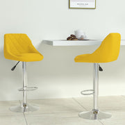 barstole 2 stk. fløjl sennepsgul