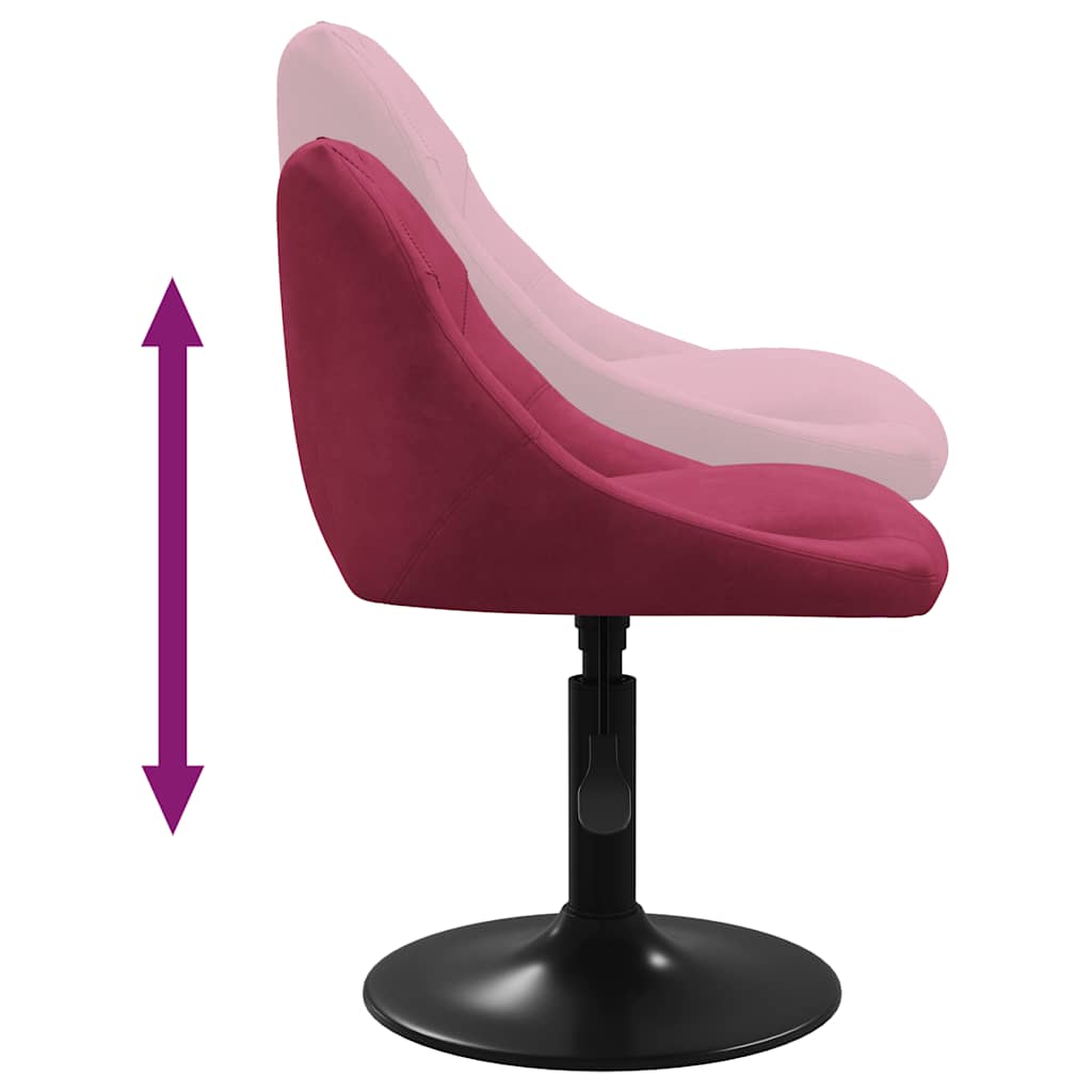 drejelige spisebordsstole 2 stk. fløjl vinrød