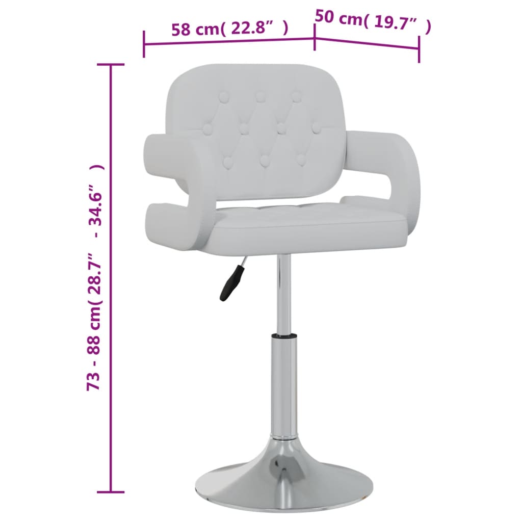 drejelige spisebordsstole 2 stk. kunstlæder hvid