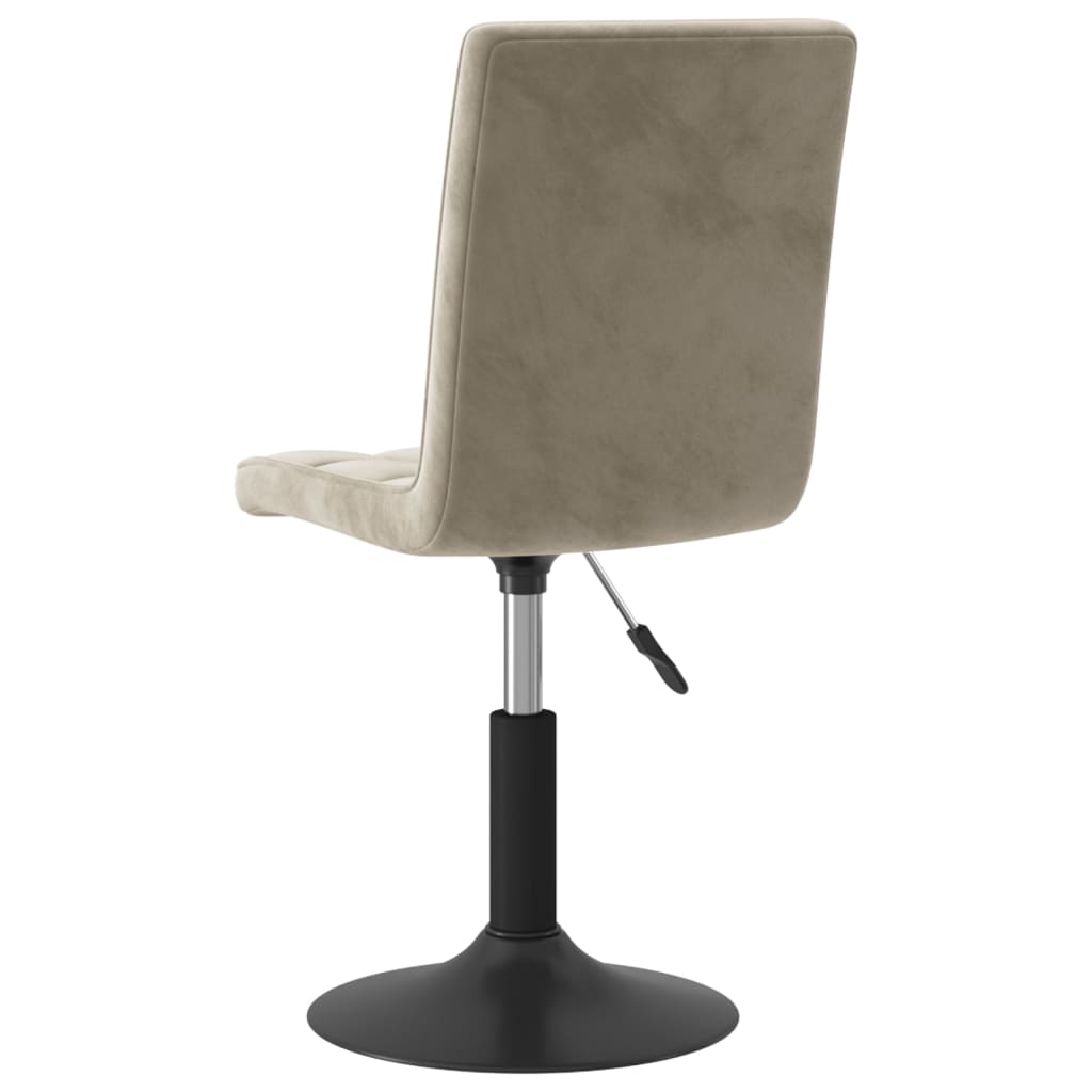 drejelige spisebordsstole 2 stk. fløjl lysegrå