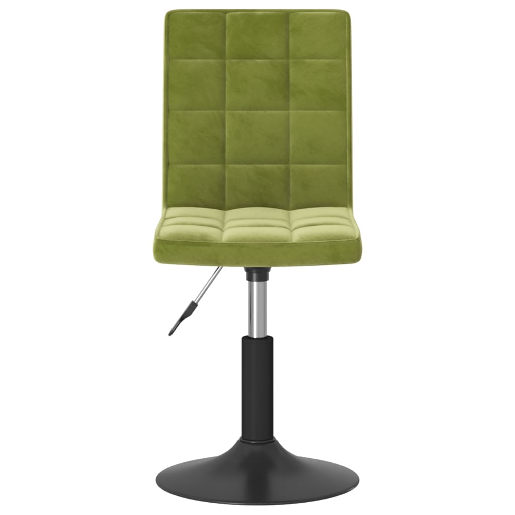 drejelige spisebordsstole 2 stk. fløjl lysegrøn