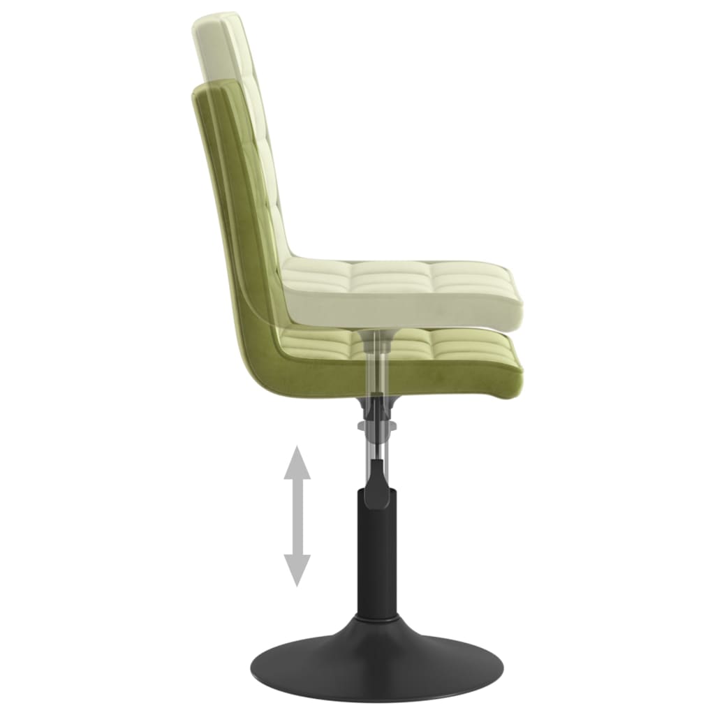 drejelige spisebordsstole 2 stk. fløjl lysegrøn