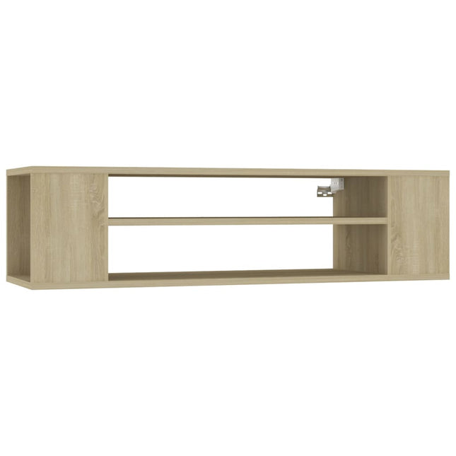 væghængt tv-bord 100x30x26,5 cm konstrueret træ sonoma-eg