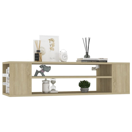 væghængt tv-bord 100x30x26,5 cm konstrueret træ sonoma-eg