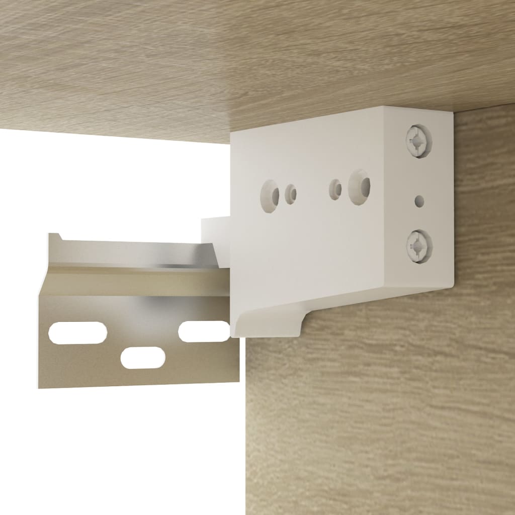 væghængt tv-bord 100x30x26,5 cm konstrueret træ sonoma-eg