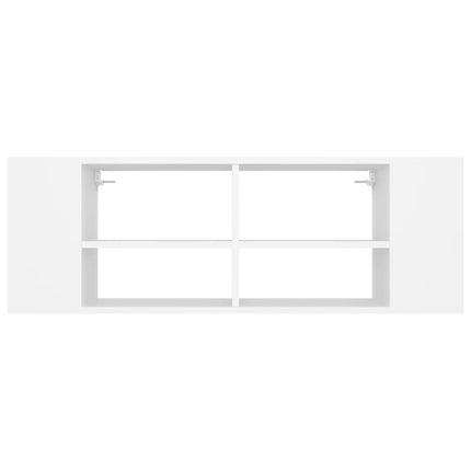 væghængt tv-bord 102x35x35 cm konstrueret træ hvid