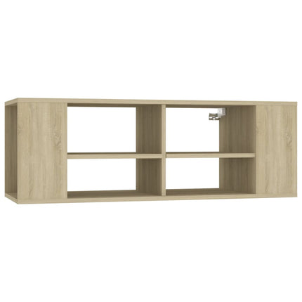 væghængt tv-bord 102x35x35 cm konstrueret træ sonoma-eg