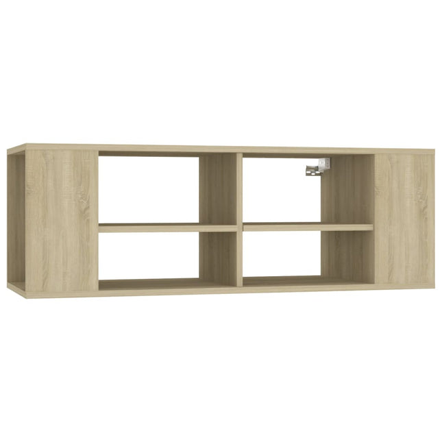 væghængt tv-bord 102x35x35 cm konstrueret træ sonoma-eg