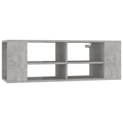 væghængt tv-bord 102x35x35 cm konstrueret træ betongrå