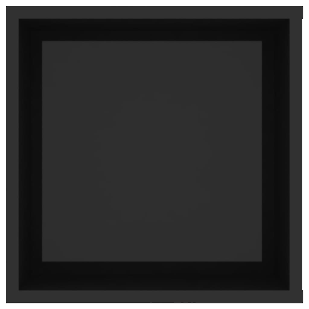 væghængt tv-bord 102x35x35 cm konstrueret træ sort højglans