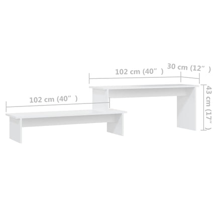 tv-bord 180x30x43 cm konstrueret træ hvid