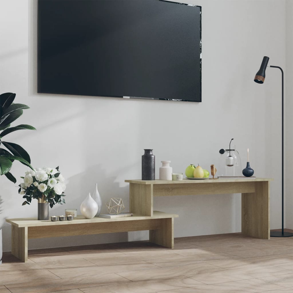 tv-bord 180x30x43 cm konstrueret træ sonoma-eg