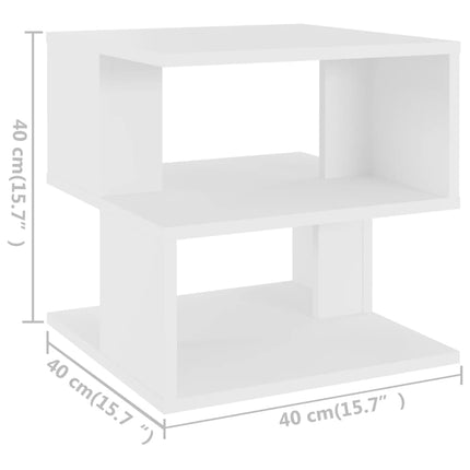 sidebord 40x40x40 cm konstrueret træ hvid