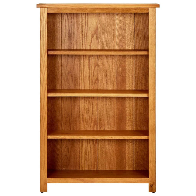 bogreol med 4 hylder 70x22x110 cm massivt egetræ