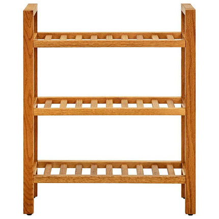 skostativ med 3 hylder 50x27x60 cm massivt egetræ