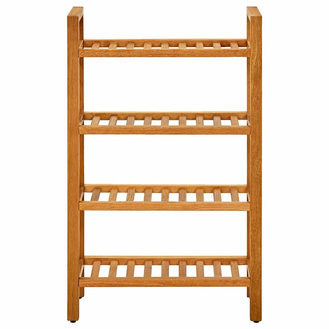skostativ med 4 hylder 50x27x80 cm massivt egetræ