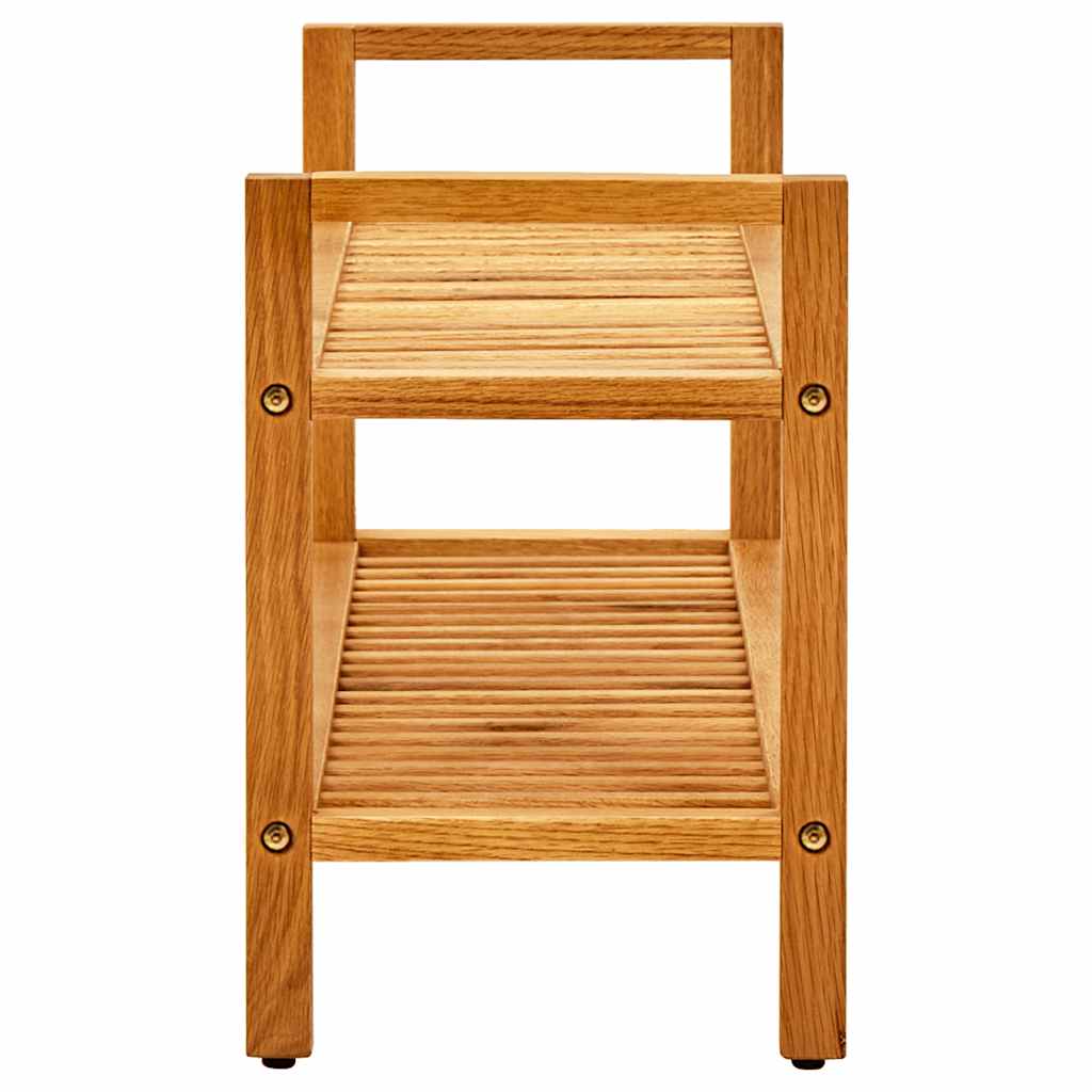 skostativ med 2 hylder 100x27x40 cm massivt egetræ