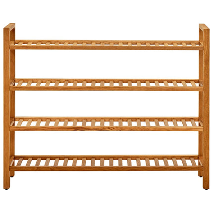 skostativ med 4 hylder 100x27x80 cm massivt egetræ