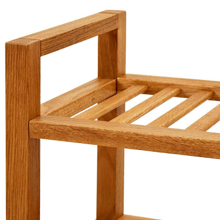 skostativ med 4 hylder 100x27x80 cm massivt egetræ