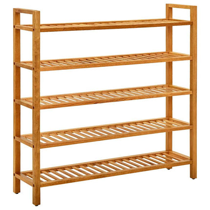 skostativ med 5 hylder 100x27x100 cm massivt egetræ