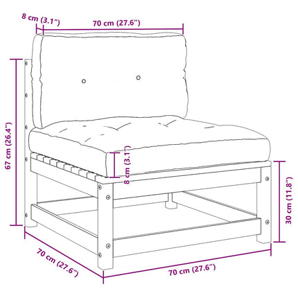 loungesæt til haven 2 stk. med hynder massivt fyrretræ