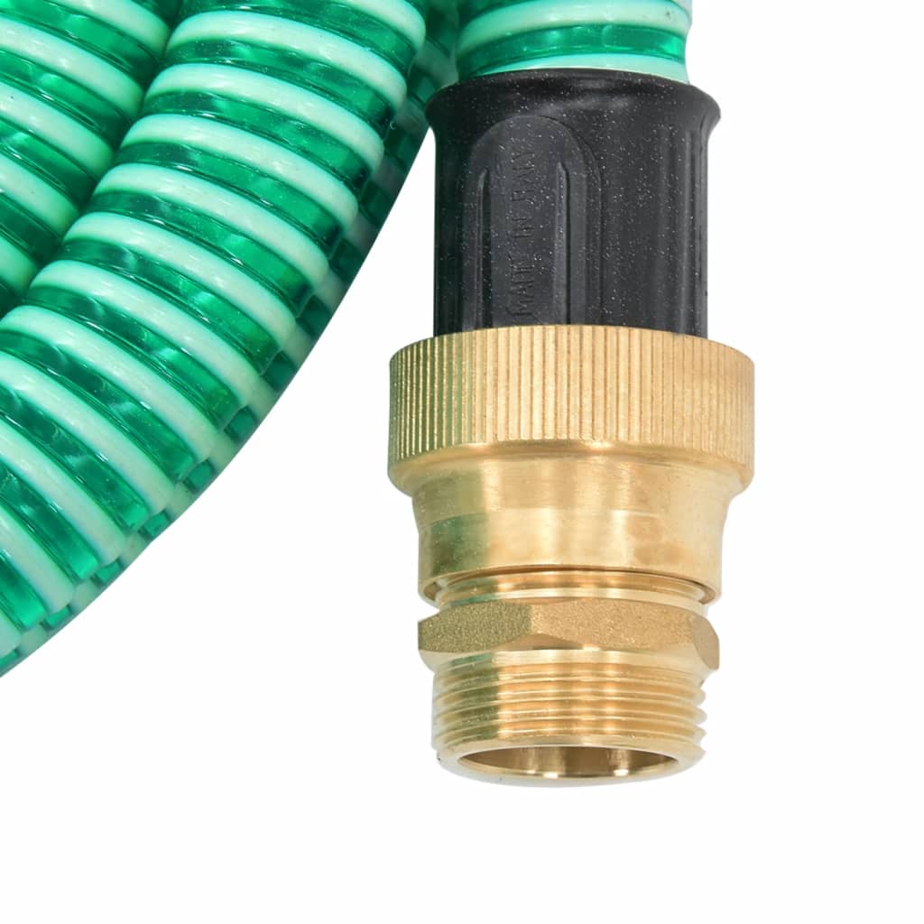 sugeslange med messingkoblinger 1,1" 3 m PVC grøn