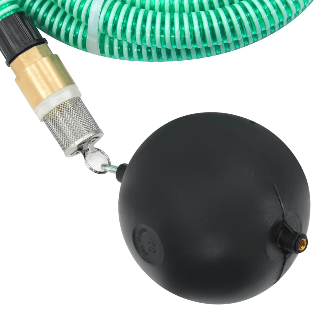 sugeslange med messingkoblinger 1,1" 3 m PVC grøn