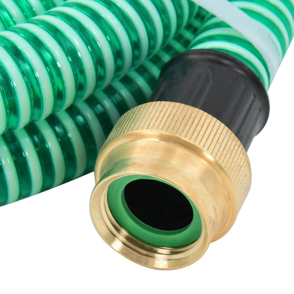 sugeslange med messingkoblinger 1,1" 5 m PVC grøn