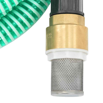 sugeslange med messingkoblinger 1,1" 10 m PVC grøn