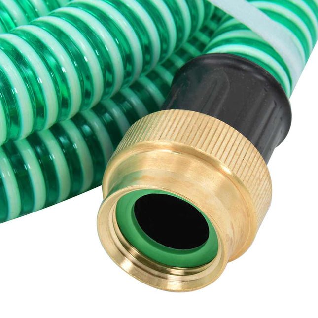 sugeslange med messingkoblinger 1,1" 15 m PVC grøn