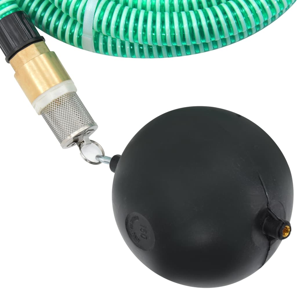 sugeslange med messingkoblinger 1,1" 25 m PVC grøn