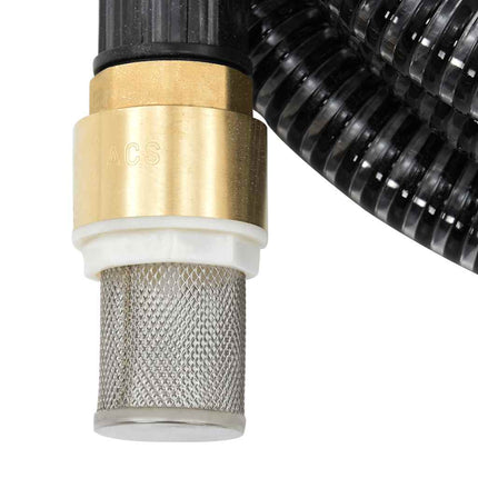 sugeslange med messingkoblinger 1,1" 4 m PVC sort