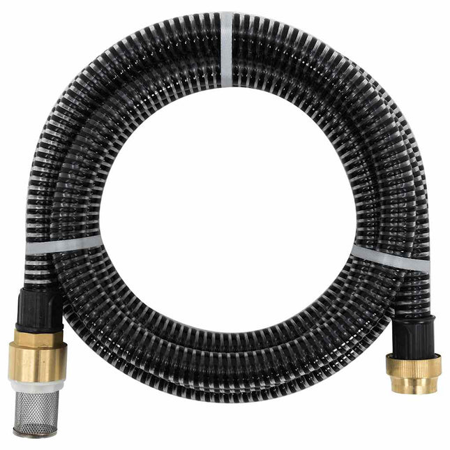 sugeslange med messingkoblinger 1,1" 10 m PVC sort