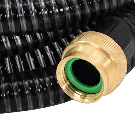 sugeslange med messingkoblinger 1,1" 15 m PVC sort