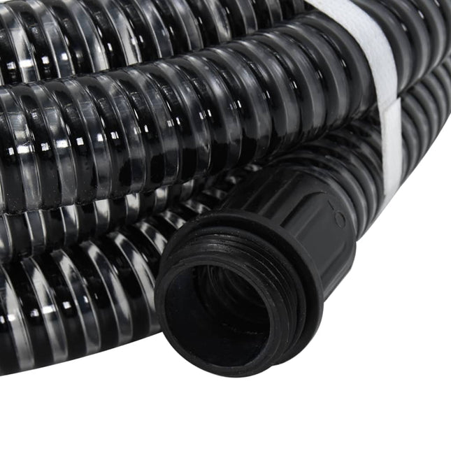 sugeslange med messingkoblinger 1,1" 15 m PVC sort