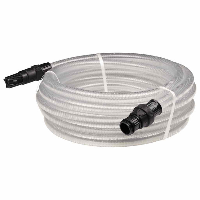 sugeslange med messingkoblinger 1" 10 m PVC Transparent