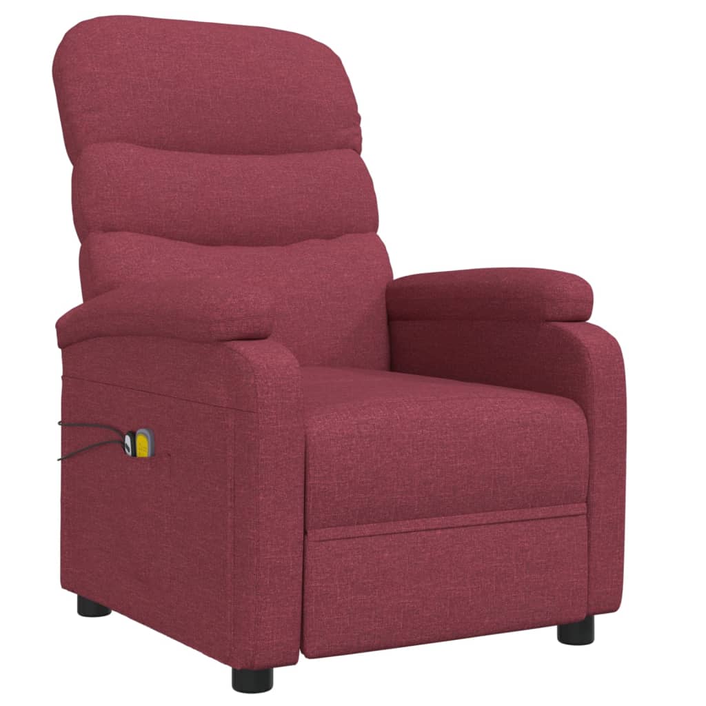 eldrevet massagestol stof vinrød