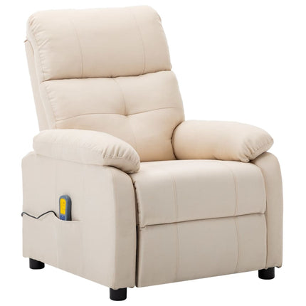 elektrisk massagestol cremefarvet stof