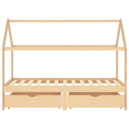 sengestel til børn med skuffer 90x200 cm massivt fyrretræ
