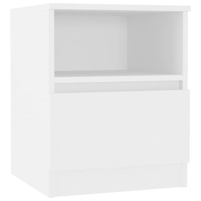 sengebord 40x40x50 cm konstrueret træ hvid