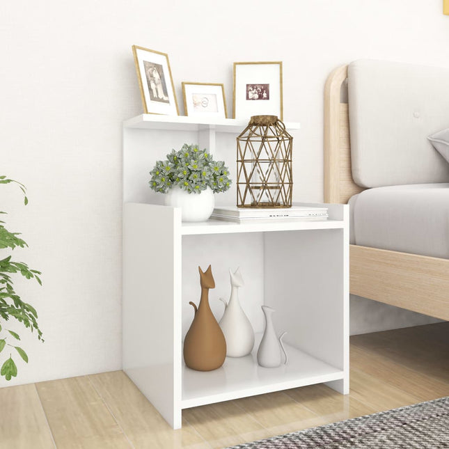 sengebord 40x35x60 cm konstrueret træ hvid