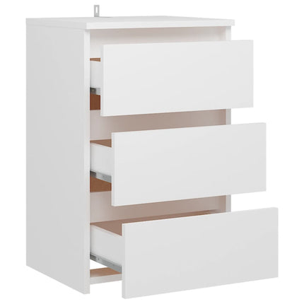 sengebord 40x35x62,5 cm konstrueret træ hvid