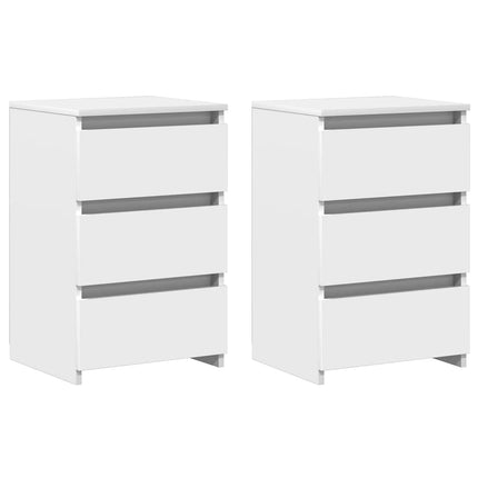 sengebord 2 stk. 40x35x62,5 cm konstrueret træ hvid
