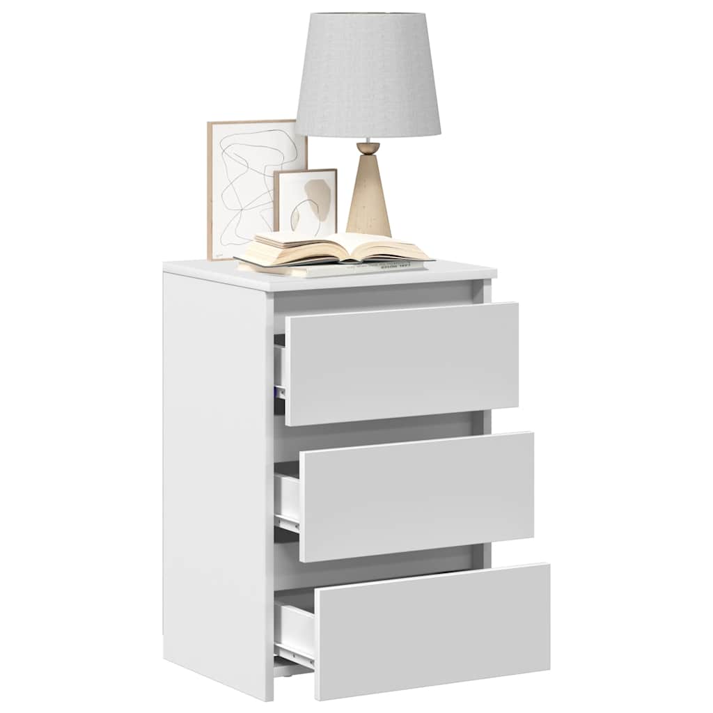 sengebord 2 stk. 40x35x62,5 cm konstrueret træ hvid