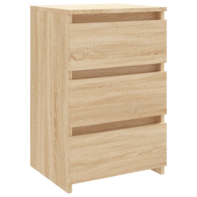 natbord 40x35x62,5 cm konstrueret træ egetræsfarve