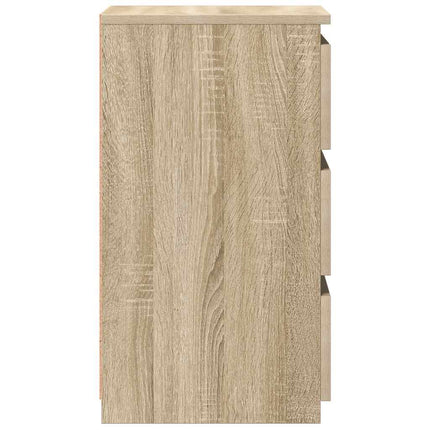 sengeborde 2 stk. 40x35x62,5 cm konstrueret træ egetræsfarvet