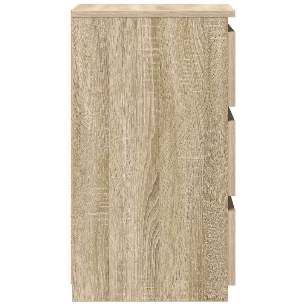 sengeborde 2 stk. 40x35x62,5 cm konstrueret træ egetræsfarvet